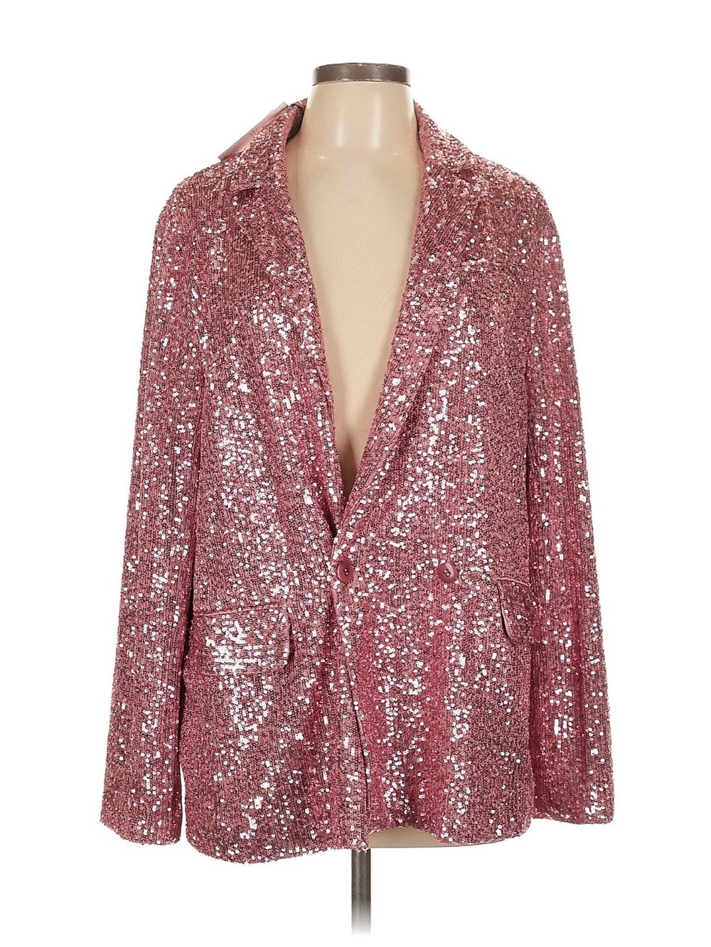 Pink Sequin Blazer Jacket